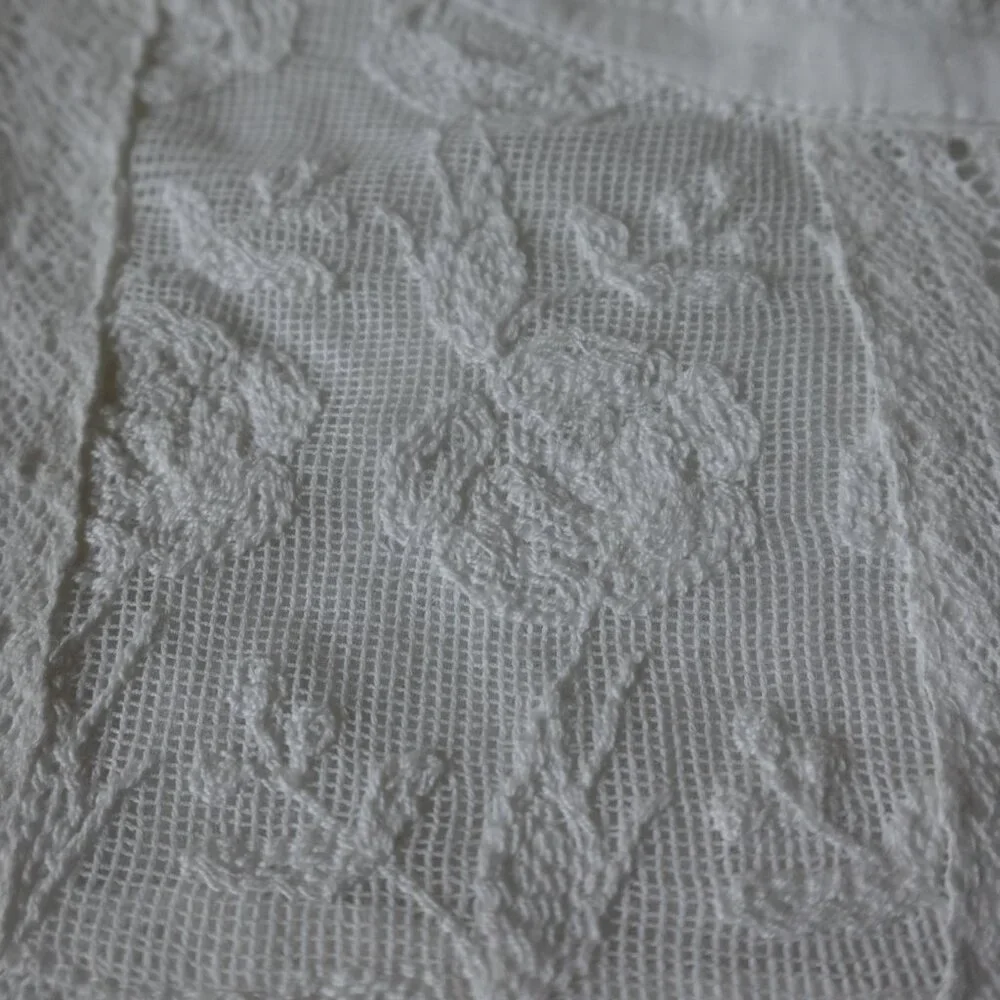 ZARA Broderie Anglaise and Lace XS White Top Embroidered 100% Cotton blouse - Picture 7 of 15